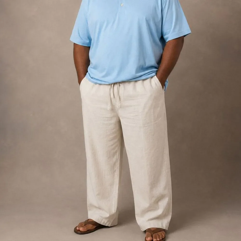 Cubavera Men's Wide Leg Linen Lightweight Pull On Beach Wedding Size XXL